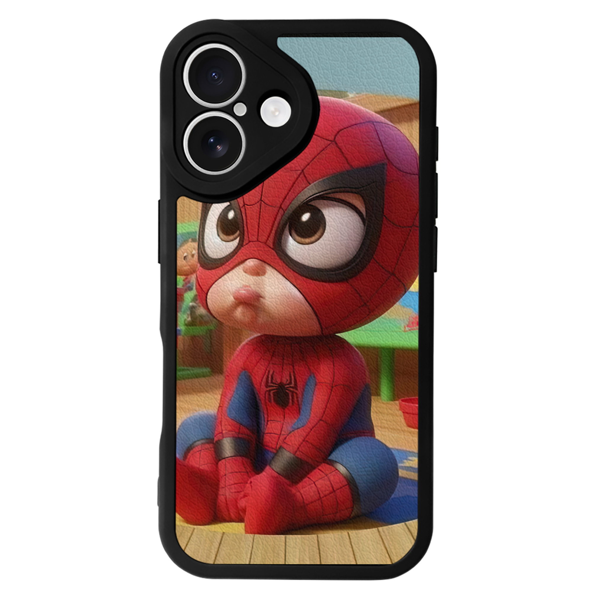 （画像用） Spider Man スパイダーマン 【iPhone 16シリーズ対応】シリコンスマホケース（レザー調） 材質：シリコン